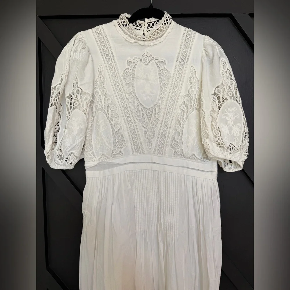 NWT Forever That Girl Mock-Neck Lace Maxi Dress in White, Size Small - Picture 6 of 15